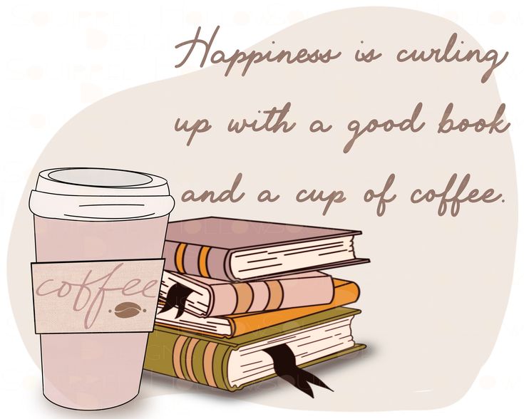 Happiness is Curling up With a Good Book and a Cup of Coffee - ETSy